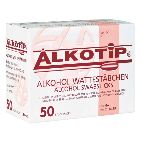 Alkotip Alcohol swab-sticks with a large cotton tip