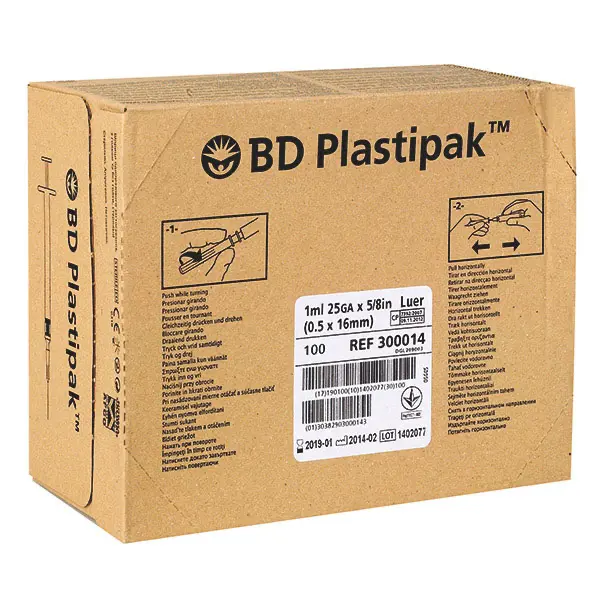 BD Plastipak tuberculine syringes 1 ml, with luer adaptor